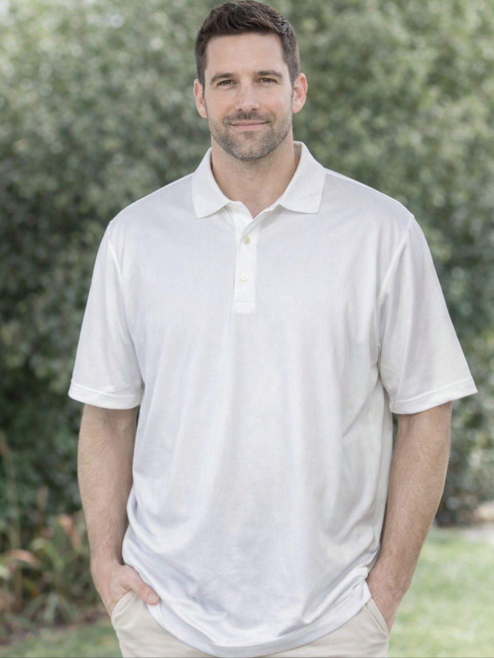 Men's Oliver Ridley White Polo Shirt L